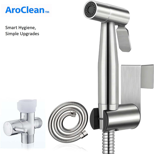 AroClean™ Stainless Steel Handheld Bidet Sprayer