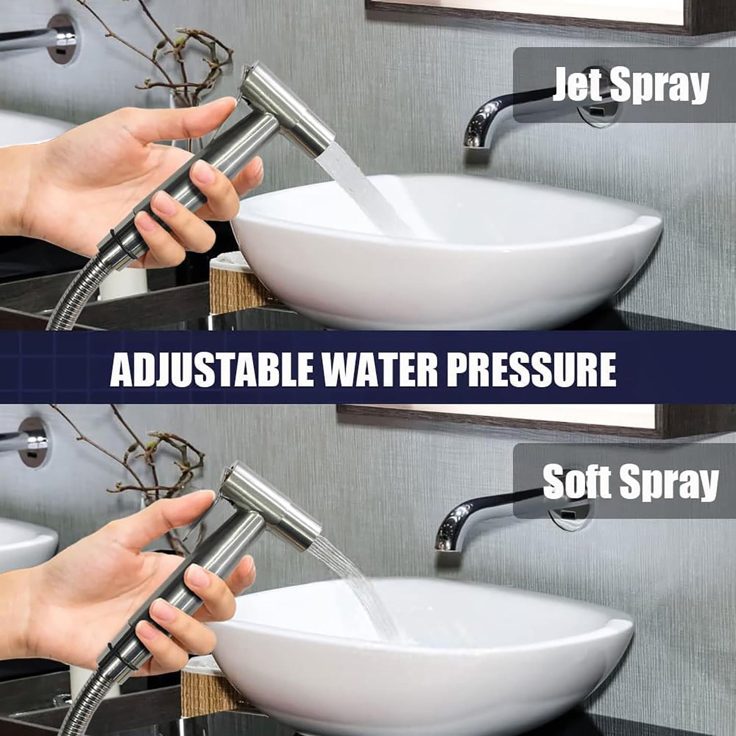 AroClean™ Stainless Steel Handheld Bidet Sprayer