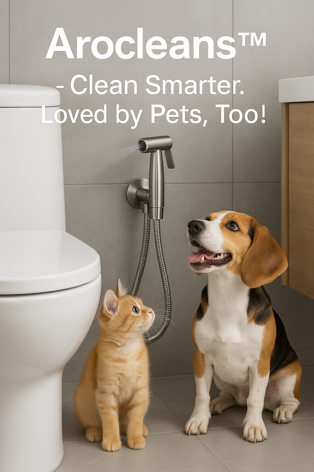 AroClean™ Stainless Steel Handheld Bidet Sprayer Kit Copy2